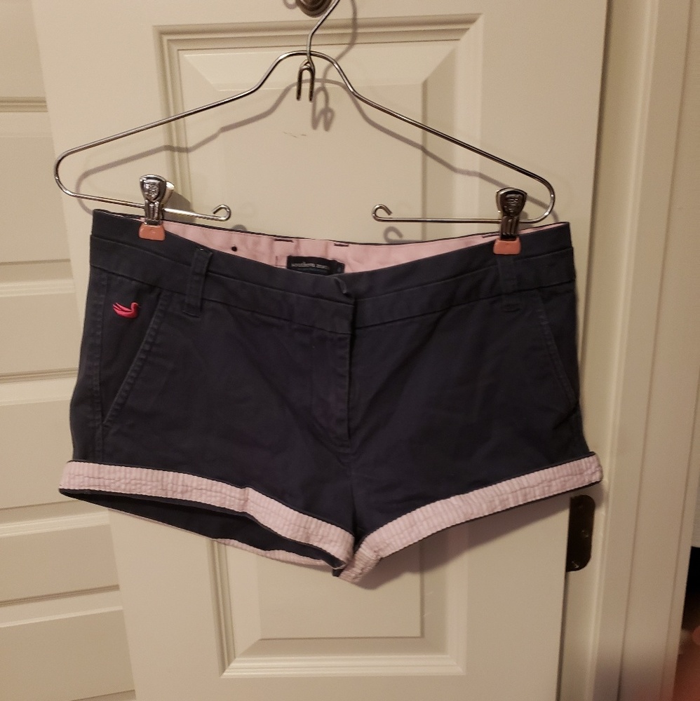 Southern Marsh navy and pink shorts